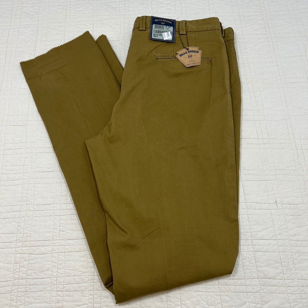 Bills Khakis M3 Trim Fit Chino Pants Mens 40 Brown British Khaki Made in USA NWT